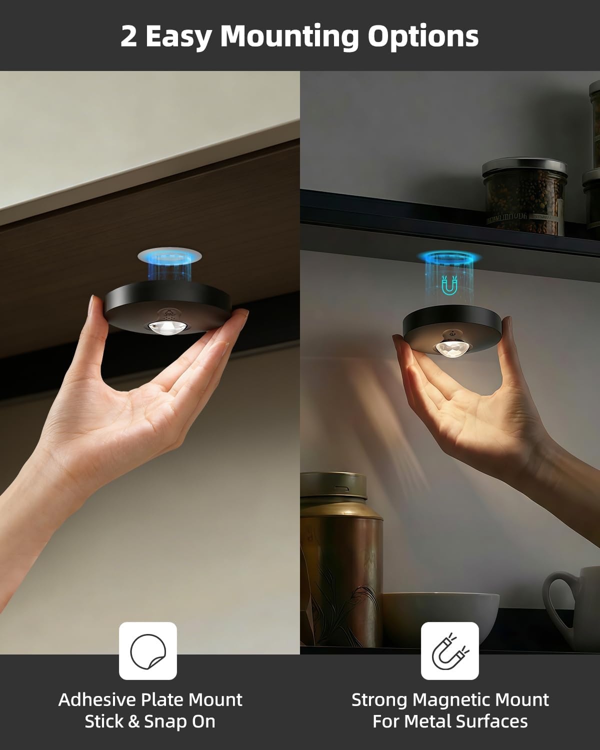 RGB Rechargeable Puck Lights with Remote Control, 1500mAh Battery Operated Tap Lights, Dimmer & Timer Under Cabinet