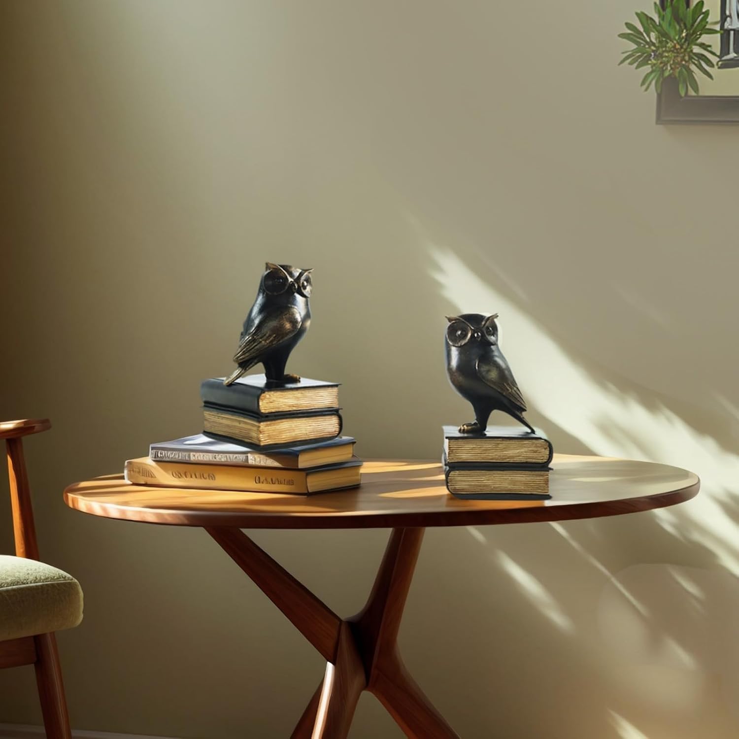 Book Ends / Retro Owl Decorative Bookends / Black