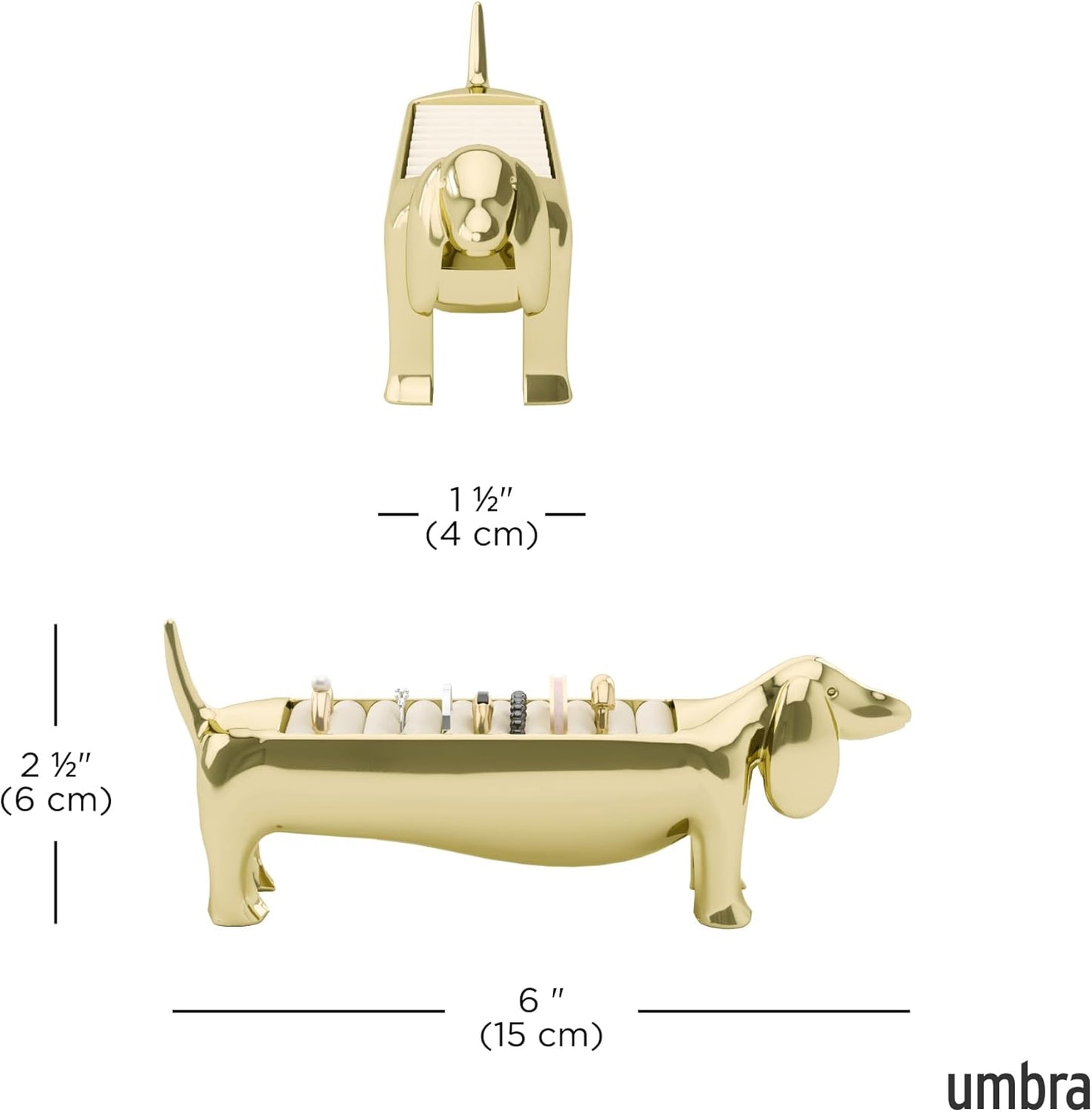 Ring Holder / Gift for Weiner Dog Dachshund Doxie Lover / Gold / Dachsie