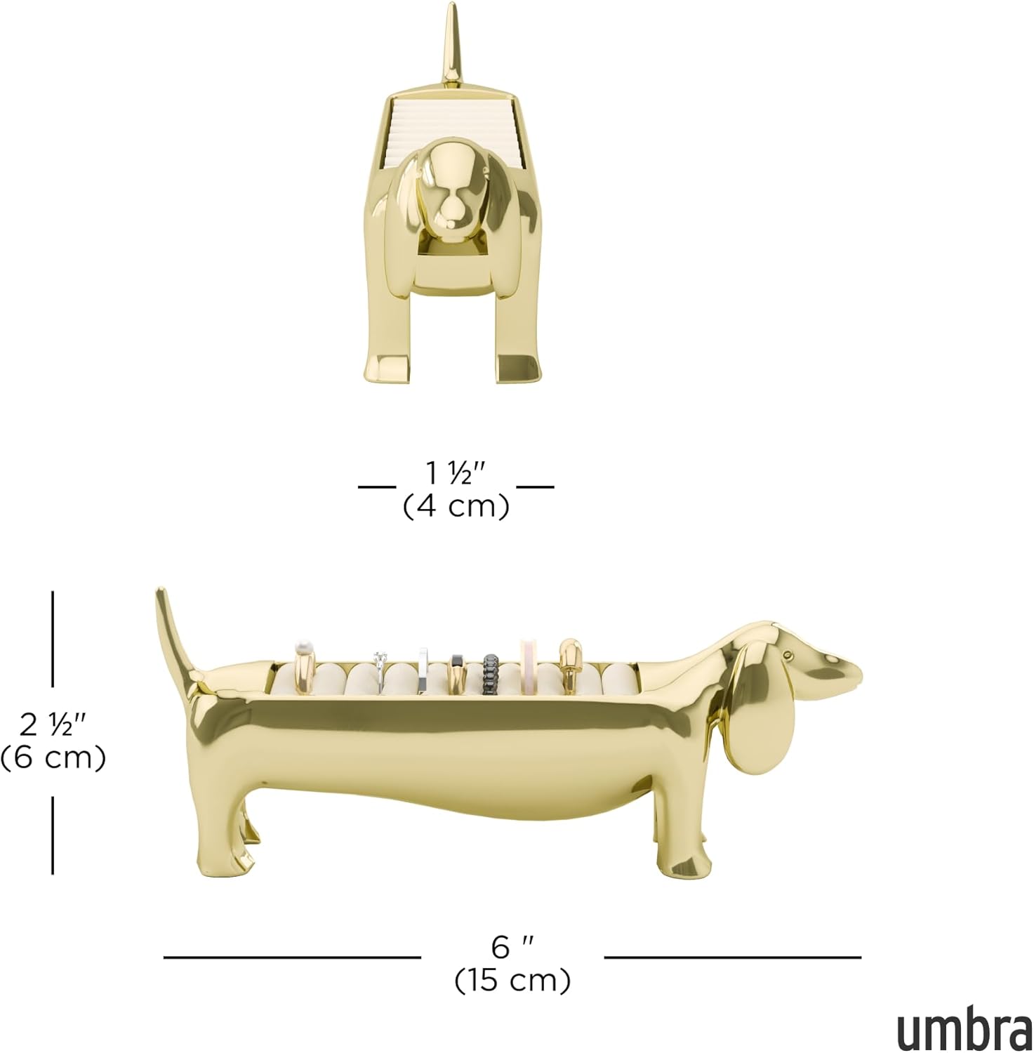 Ring Holder / Gift for Weiner Dog Dachshund Doxie Lover / Gold / Dachsie