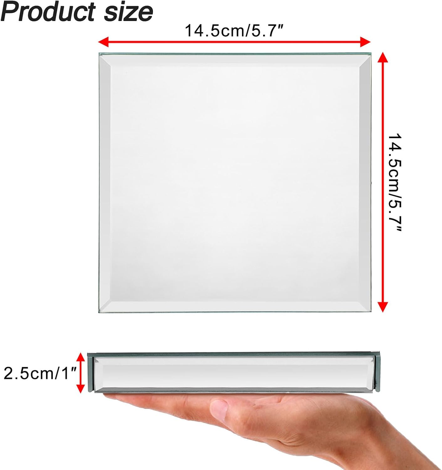 Mirrored Risers for Display Glass Figures Display Stand Base Collectibles Showpeice / Square,medium