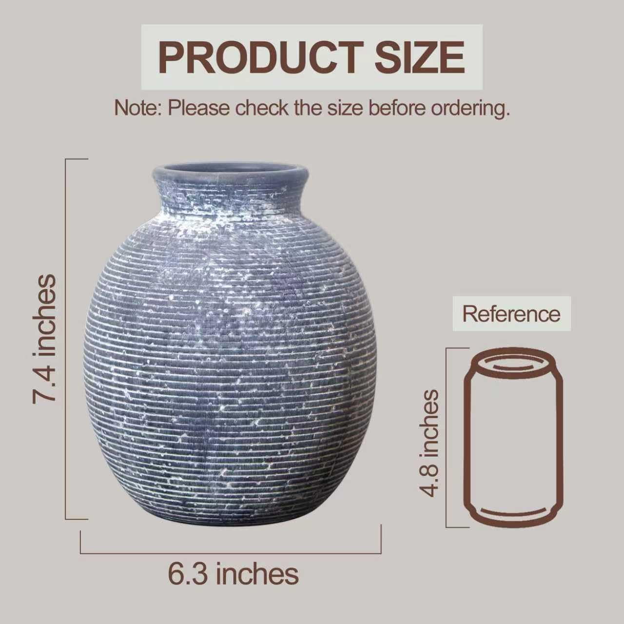 Ceramic Flower Vase / Dark Blue-7.4