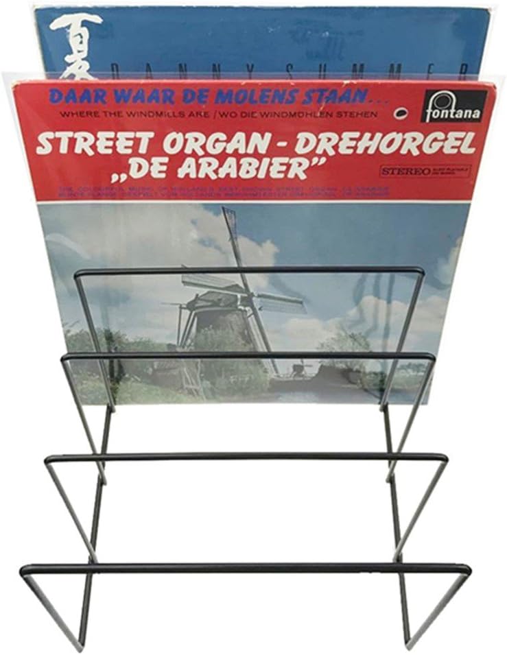 Record-Happy Vinyl Record Storage Holder Stand – Vinyl Coated Metal Wire Rack Holds up to 50 Album Lp’s - Premium