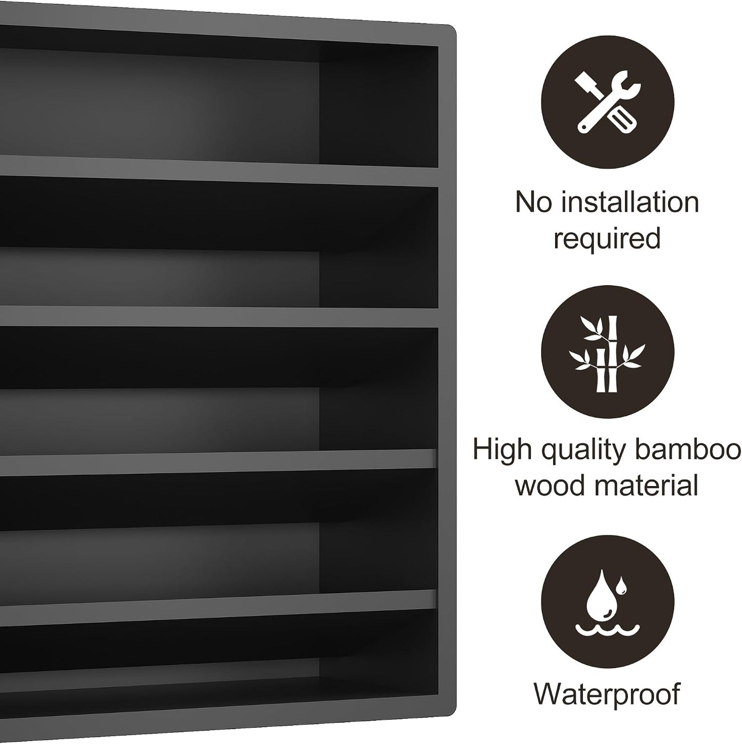 Orimade 4 Tier Spice Rack Organizer for Cabinet, Freestanding Bamboo Seasoning Rack for Countertop, Cupboard, Pantry