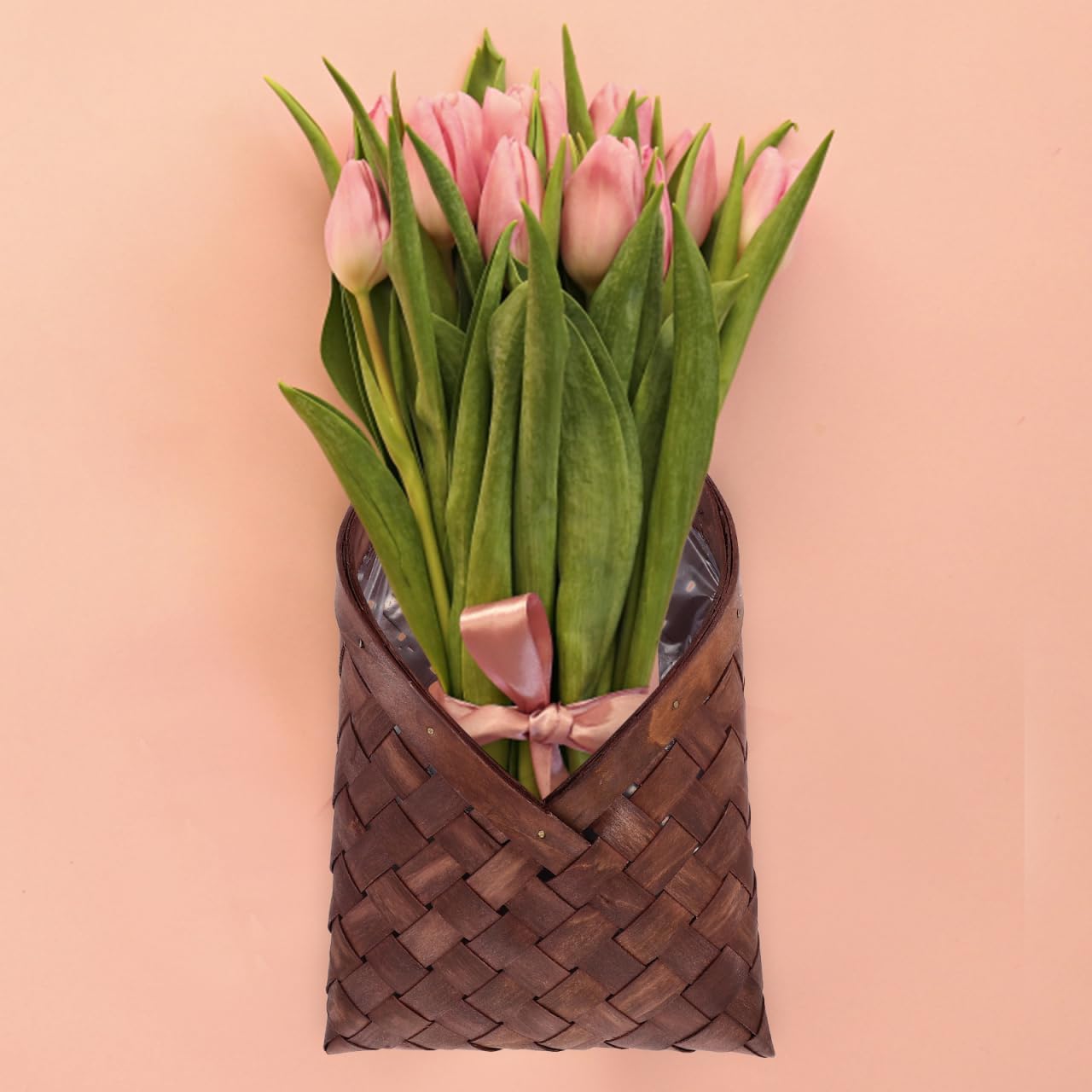 Woven Hanging Basket Wall Hanging Woven Basket for Flower Arrangement Hanging Flower