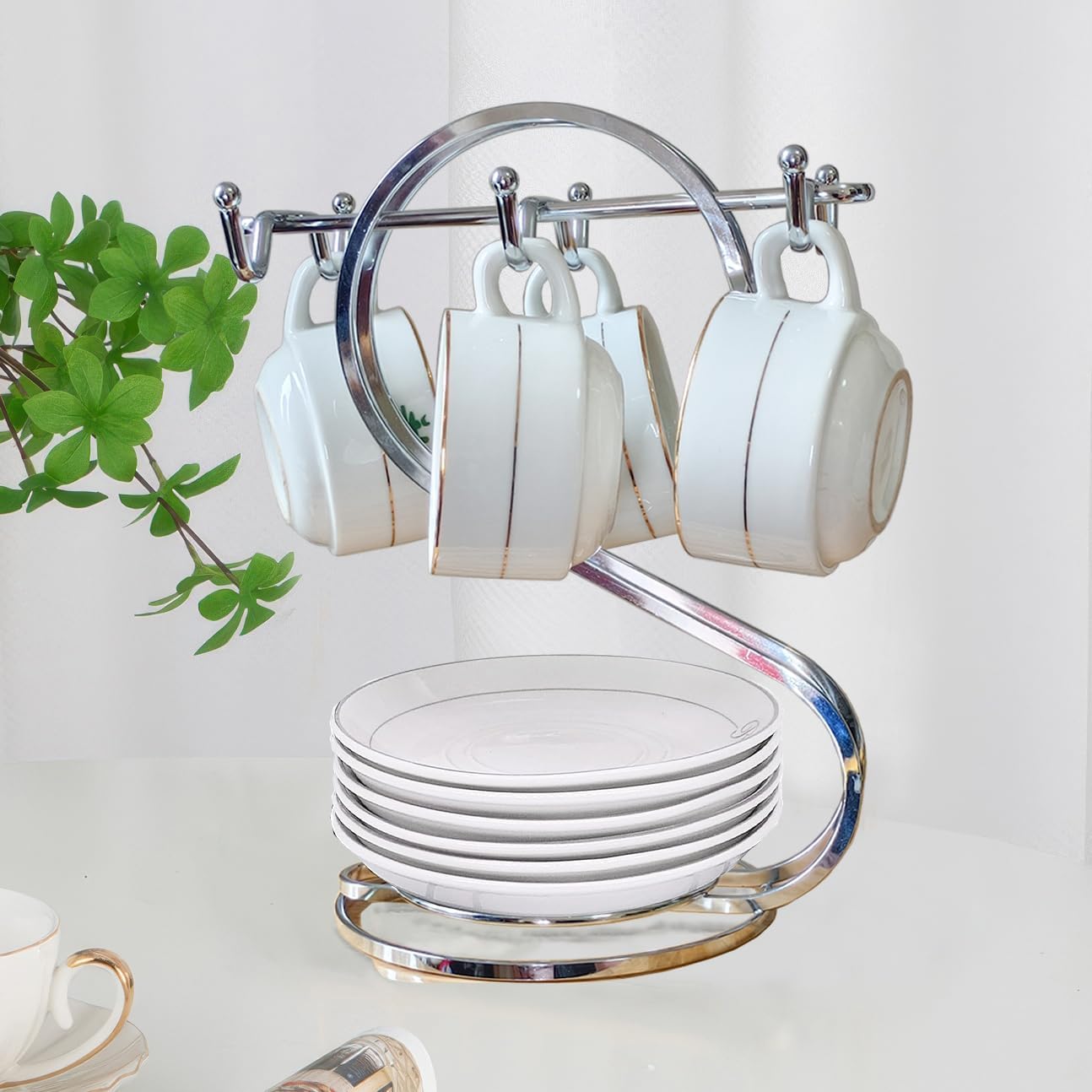 Coffee Mug Holder Metal,Mug TeaCups Holders Countertop,Coffee Mug Tea Cup Stand Storage Rack Tabletop Counter 6