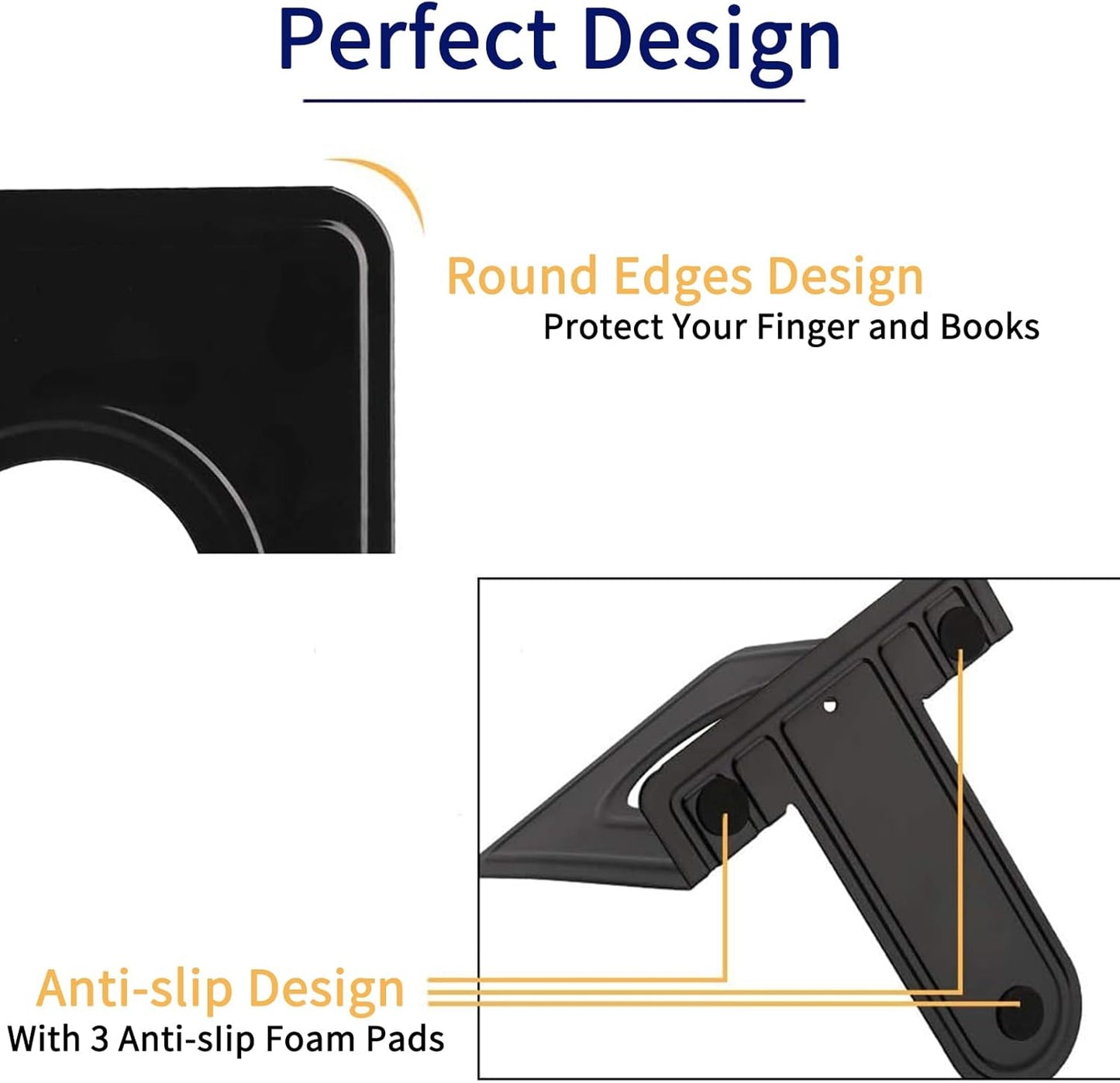 Book Ends Metal Bookends / Black / 6.6 x 5.7 x 5 / Set of 20