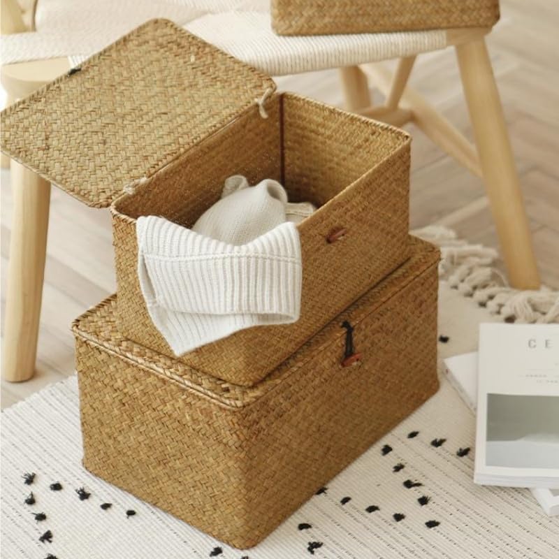 Wicker Basket / Seagrass Storage Basket / Natural