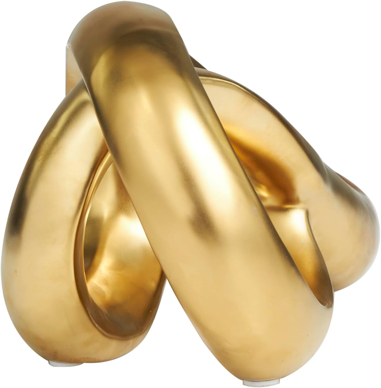 Ceramic Abstract Decorative Sculpture Infinity Loop Home Decor Statue / 11 x 5 x 5 / Gold