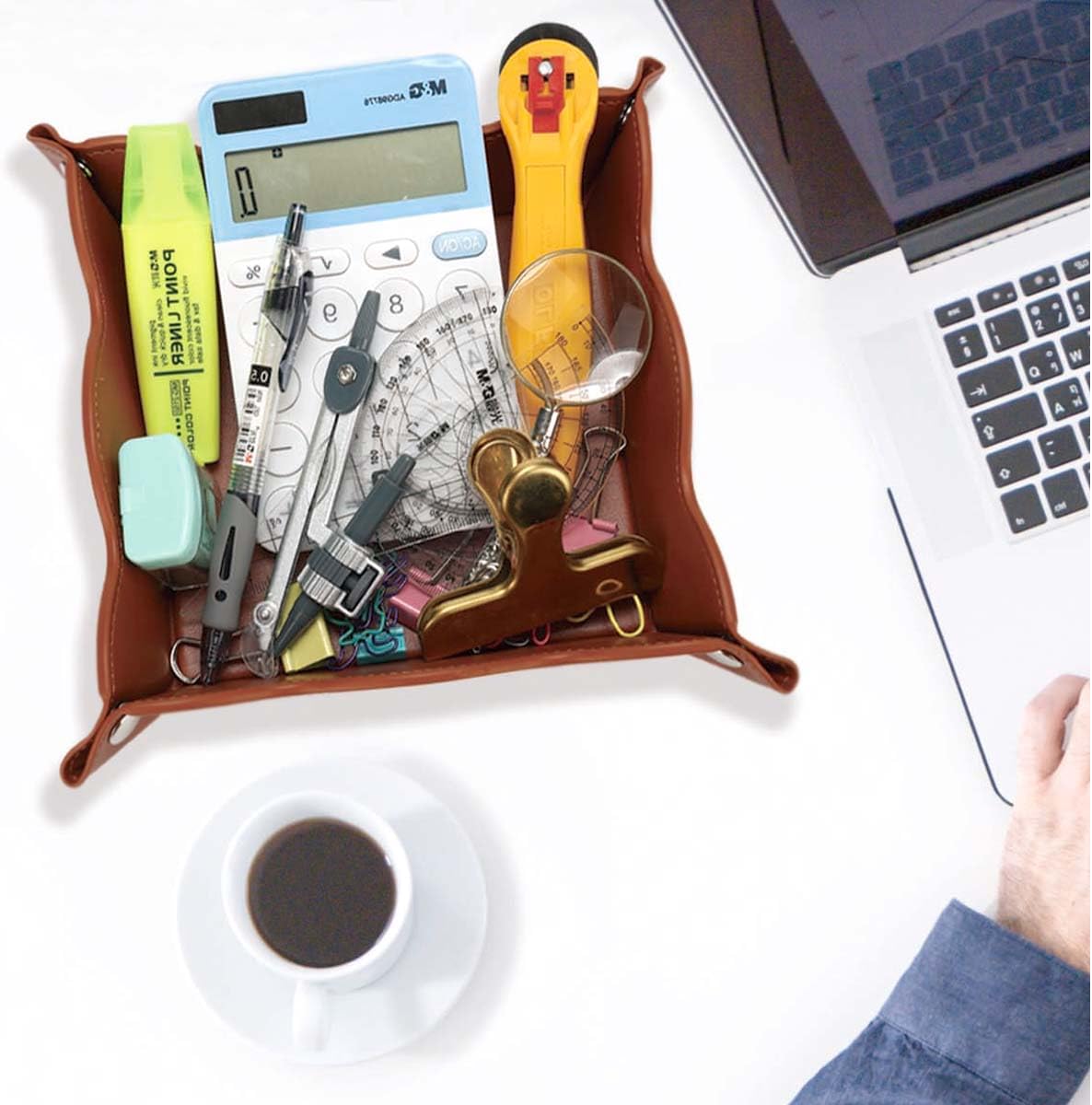 Valet Tray for Men Women / Brown / Set of 2