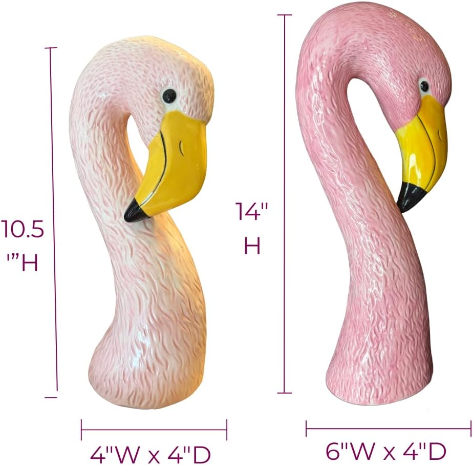 Ceramic Flamingo Vase Duo / Pink