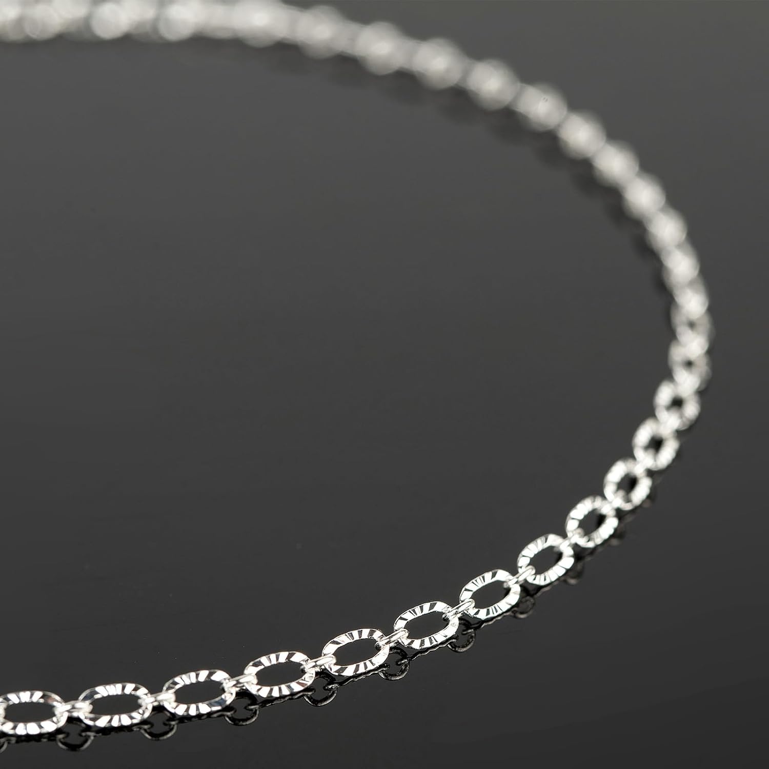 Silver Jewelry Chain for Jewelry Making Silver Plated Brass Chain Roll Women / Silver Embossed Oval