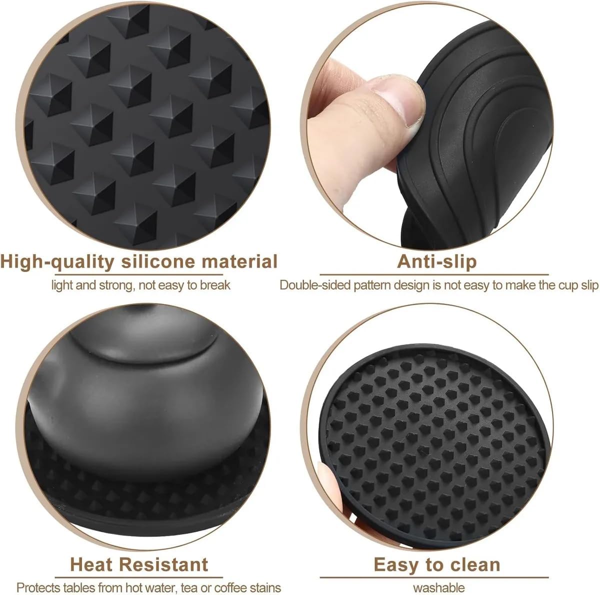 Holder / Anti Slip Coaster Sets / Set of 6
