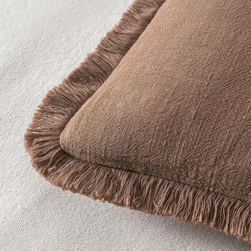 MIULEE Linen Decorative Fall Euro Throw Pillow Covers Dark Coffee 28x28