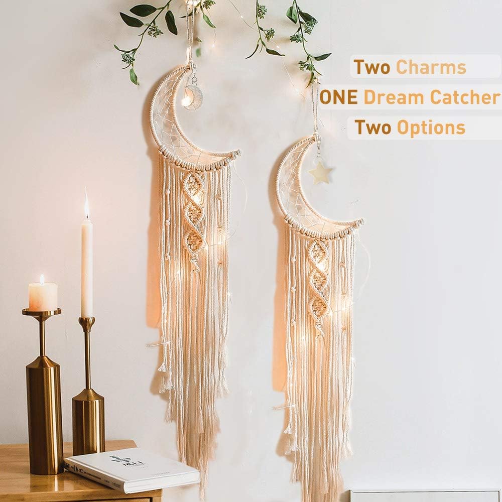 Boho Macrame Woven Wall Hanging / Cream White / Without Light