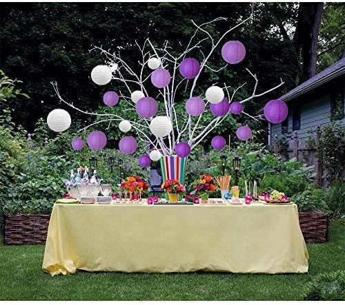 BEISHIDA Purple White Paper Lanterns 4/6/8/10/12 Inch Round Chinese Lamp