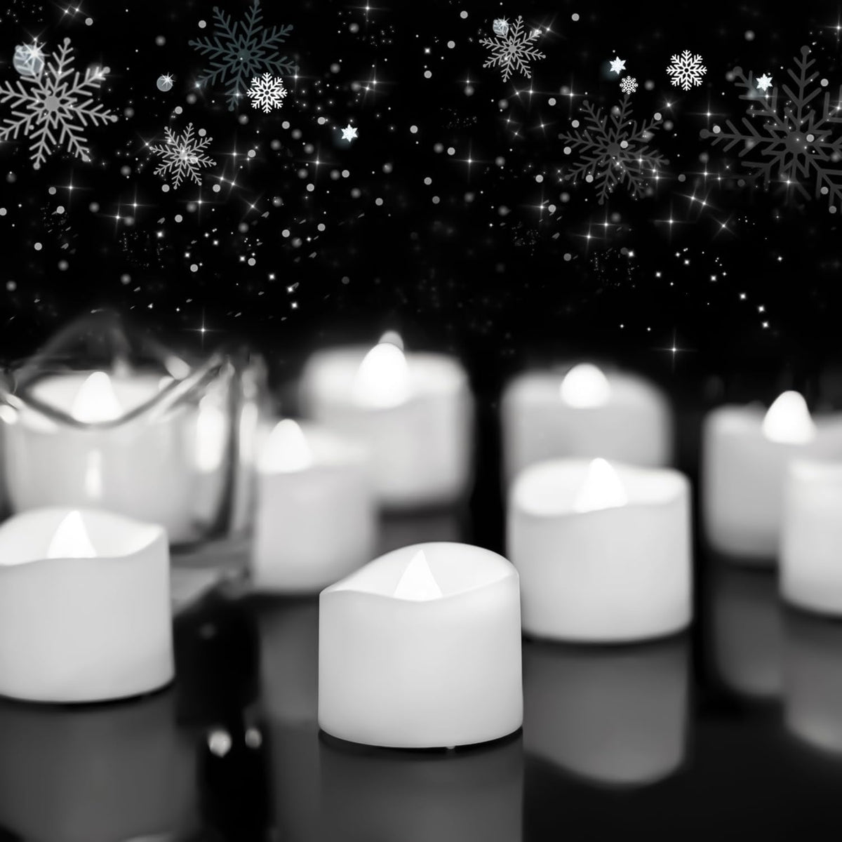 Homemory 24-Pack Flameless Tea Lights Candles Battery Operated, 200+ Hours