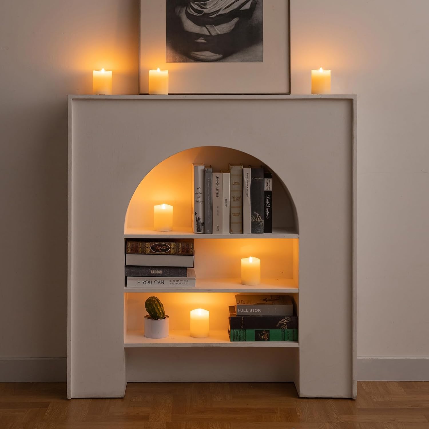 3 x 4 Inch Flameless Candles with Remote Set of 6 for Wedding Decor | Real Wax Battery Candles, Flickering LED Candles