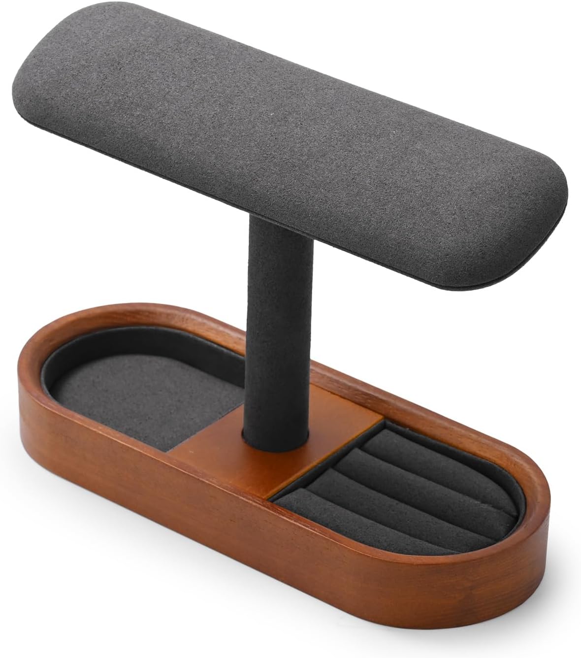 Oirlv Solid Wood Watch Stand T-bar Watch Holder Organizer for Men and Women Showcase Bracelet Bangle Jewelry Display
