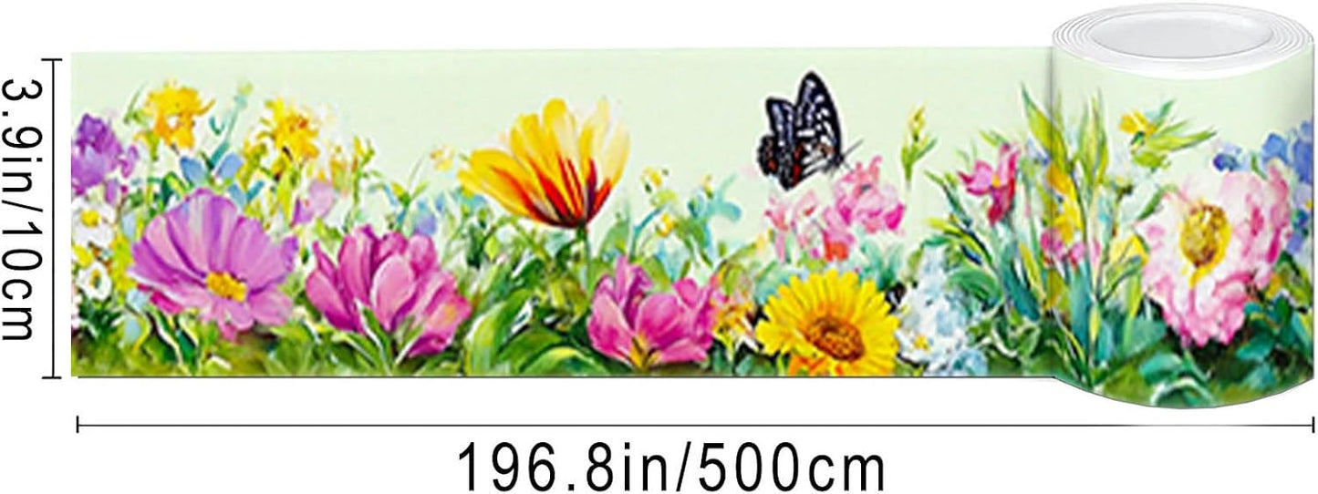 Wallpaper Border Peel and Stick Decorative Wall Trim Self Adhesive / Spring Wildflower Garden