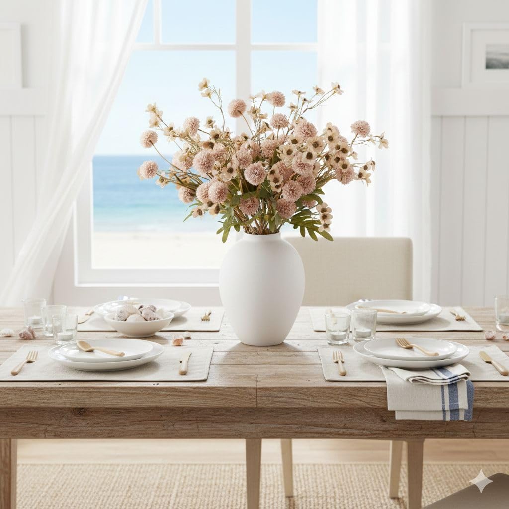 SilkSerenade Ella White Matte Flower Vase / Matte White