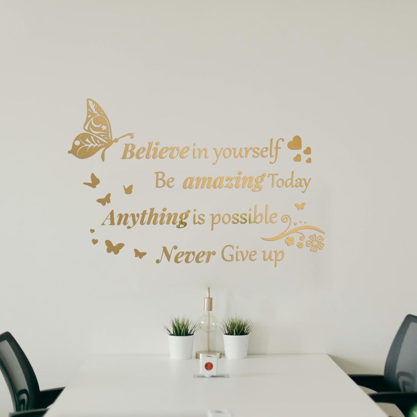 Inspirational Wall Decals Peel and Stick / Gold