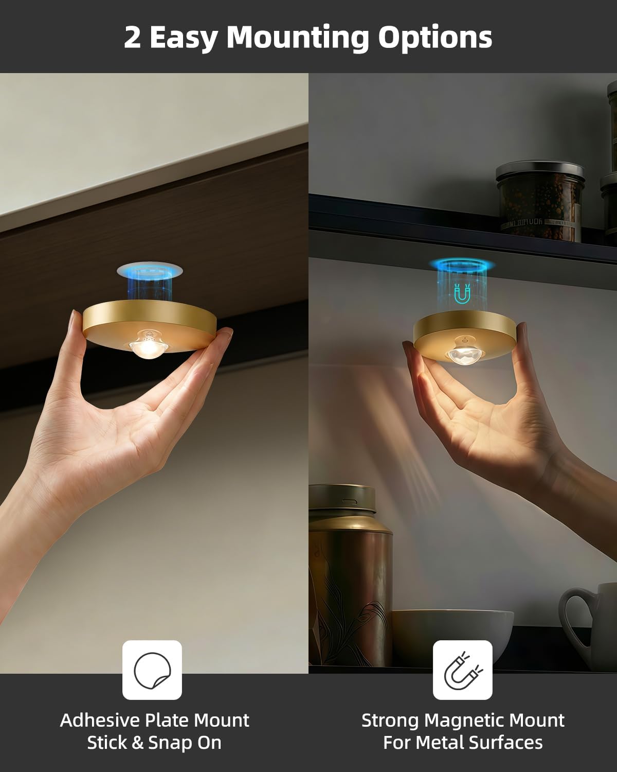 Rechargeable Puck Lights with Remote Control, 1500mAh Battery Operated Tap Lights, Dimmer & Timer Under Cabinet
