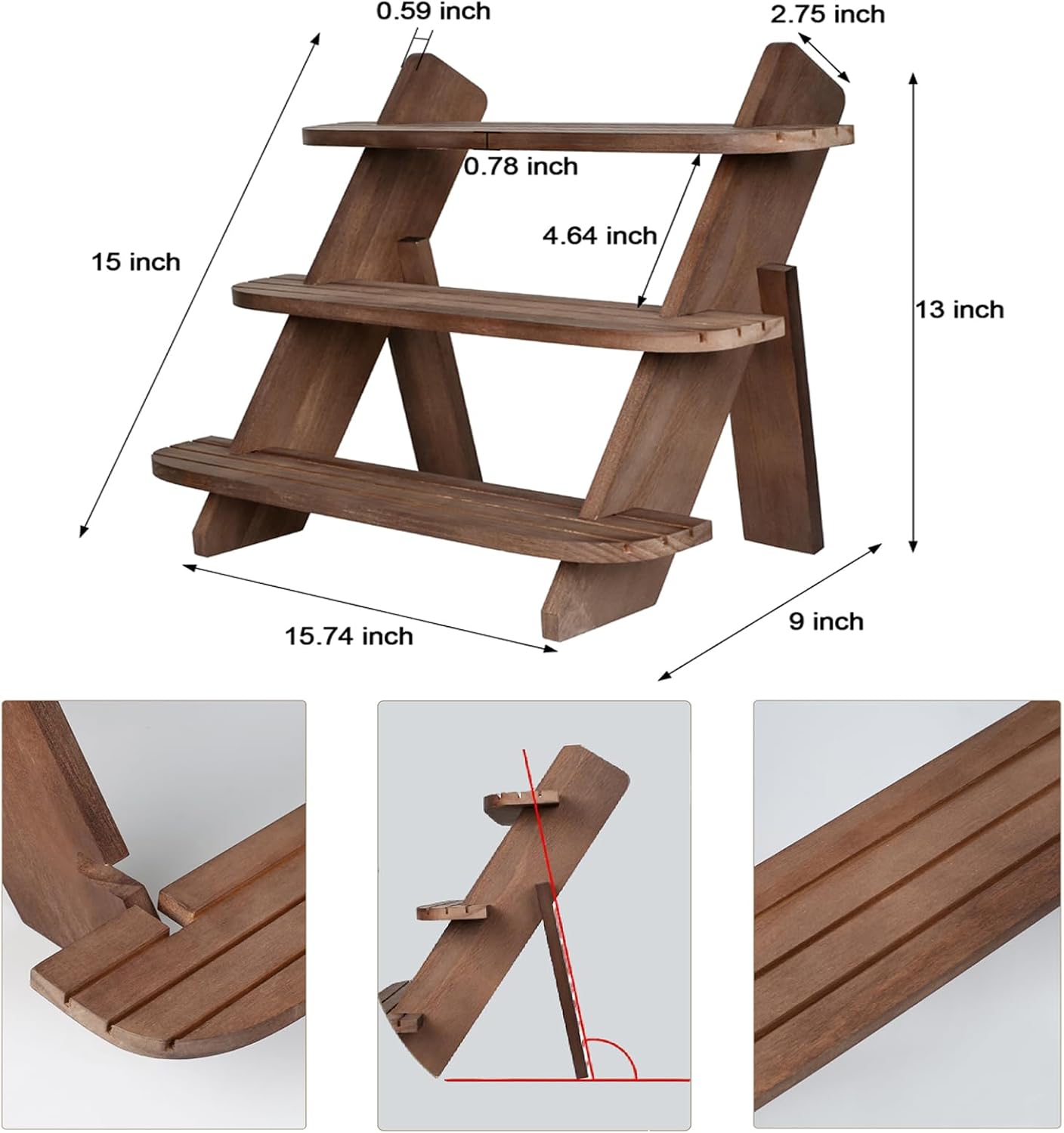 Rustic Risers Dessert Table Display Shelf Spice Rack