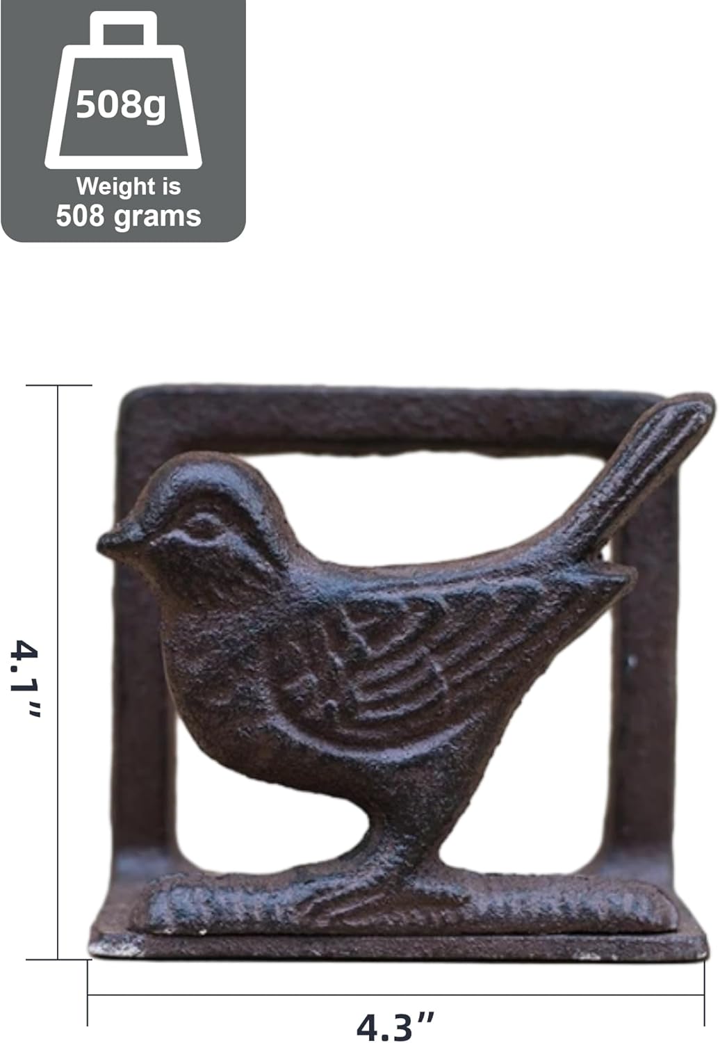 Exquisite Vintage Cast Iron Napkin Holder / Birdie