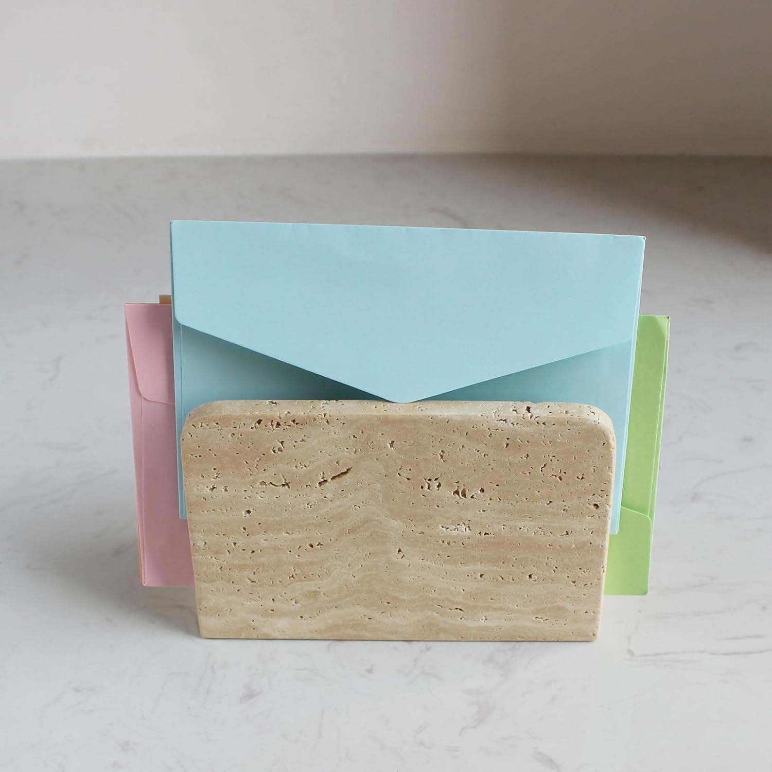 Travertine Napkin Holder / Small / Natural