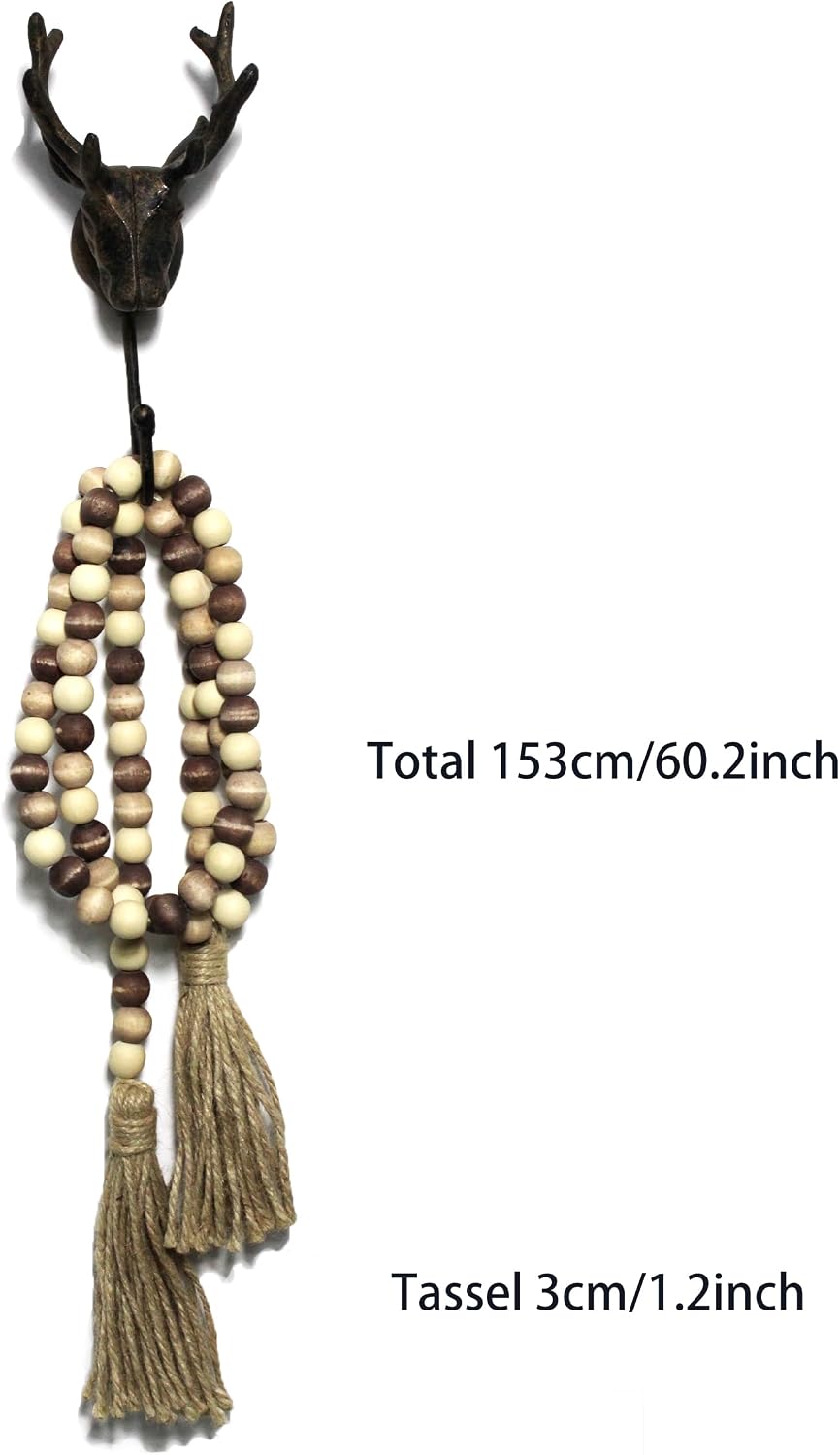 Farmhouse Decor Beads Wooden Bead Garland / Brown / 60 Inch