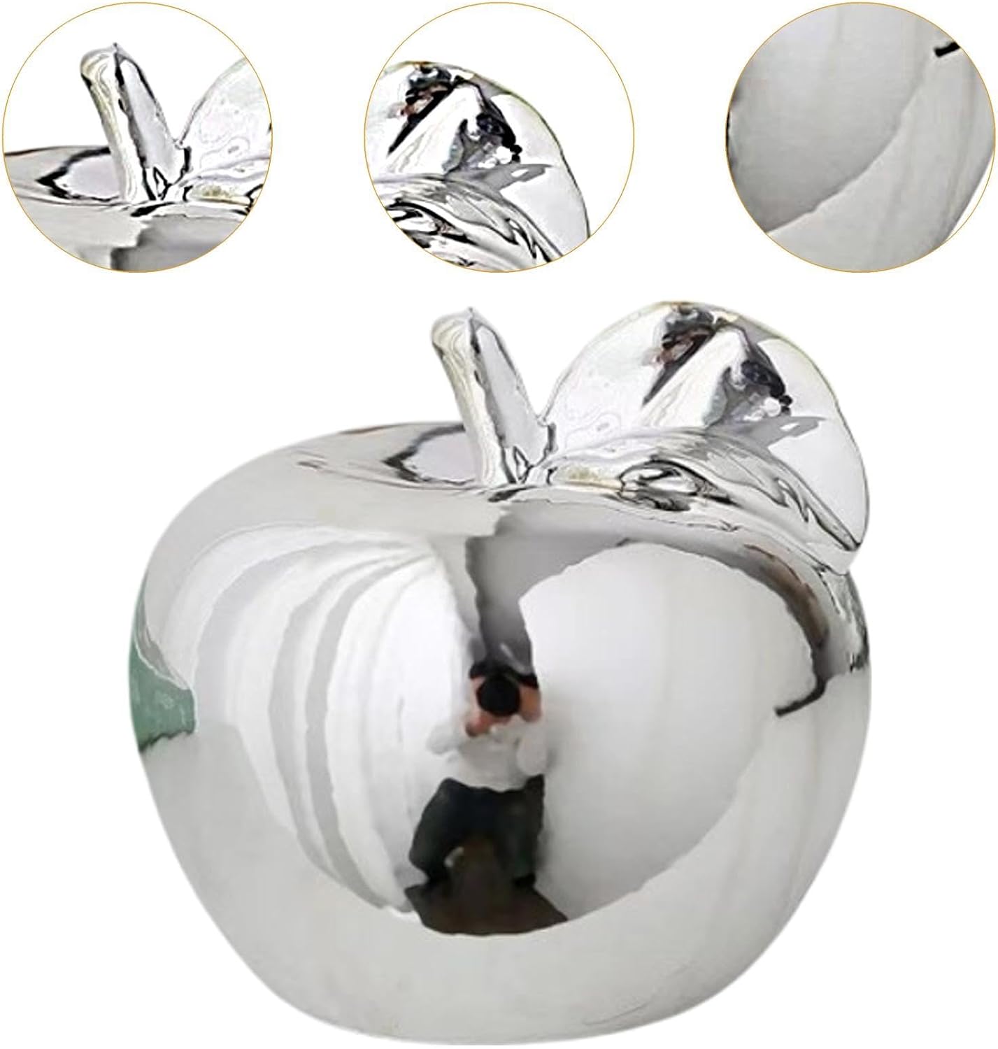 Ceramic Fruit Sculpture Desktop Statue / Large / Silver