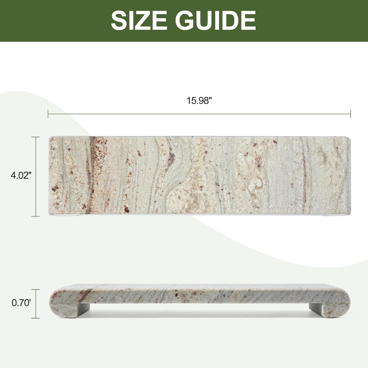 Marble Vanity Tray / River White / 16 x 4