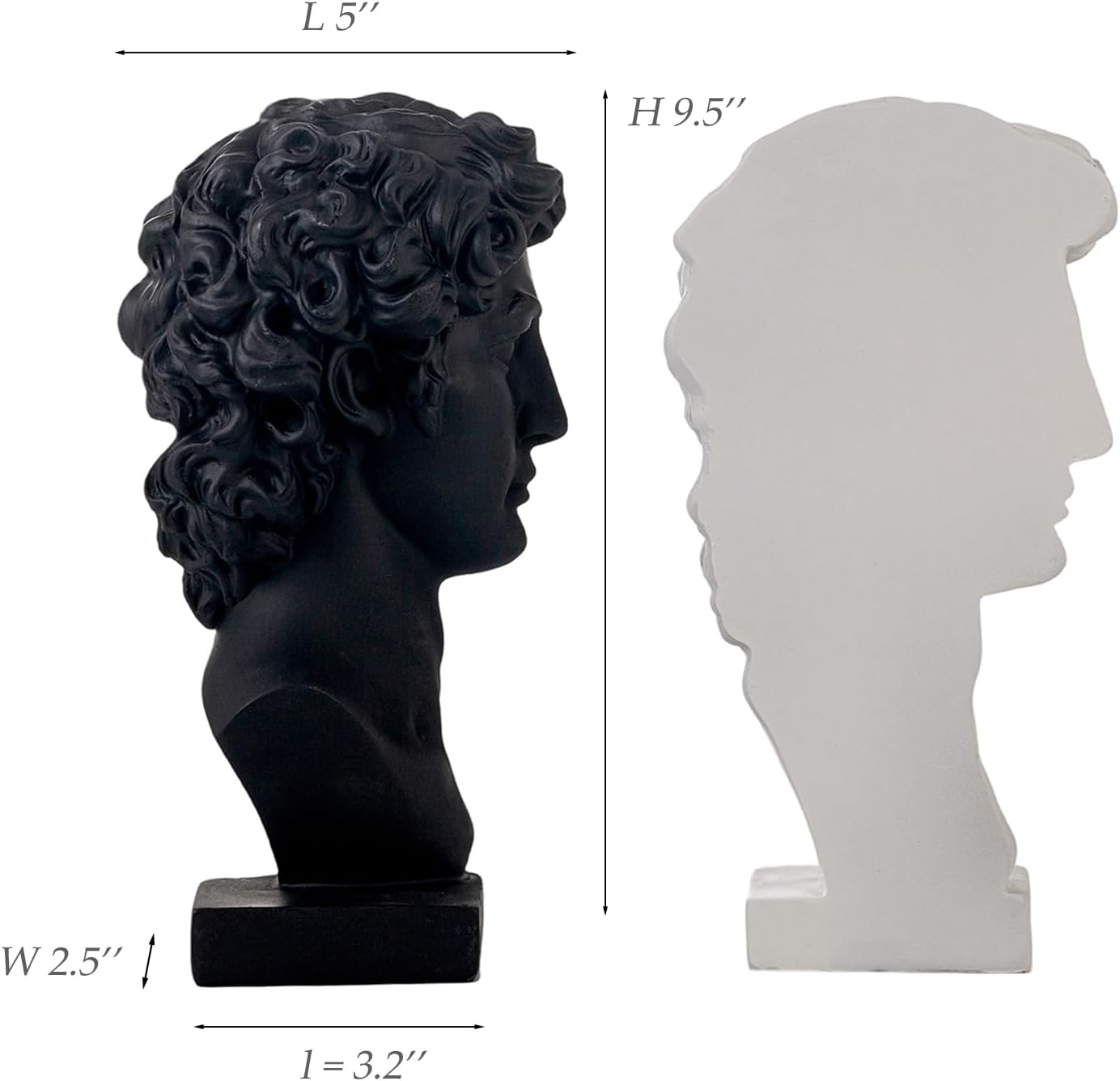 Decorative Bookends / Heavy Duty Half-and-Half Book Ends Non-Slip / David Head