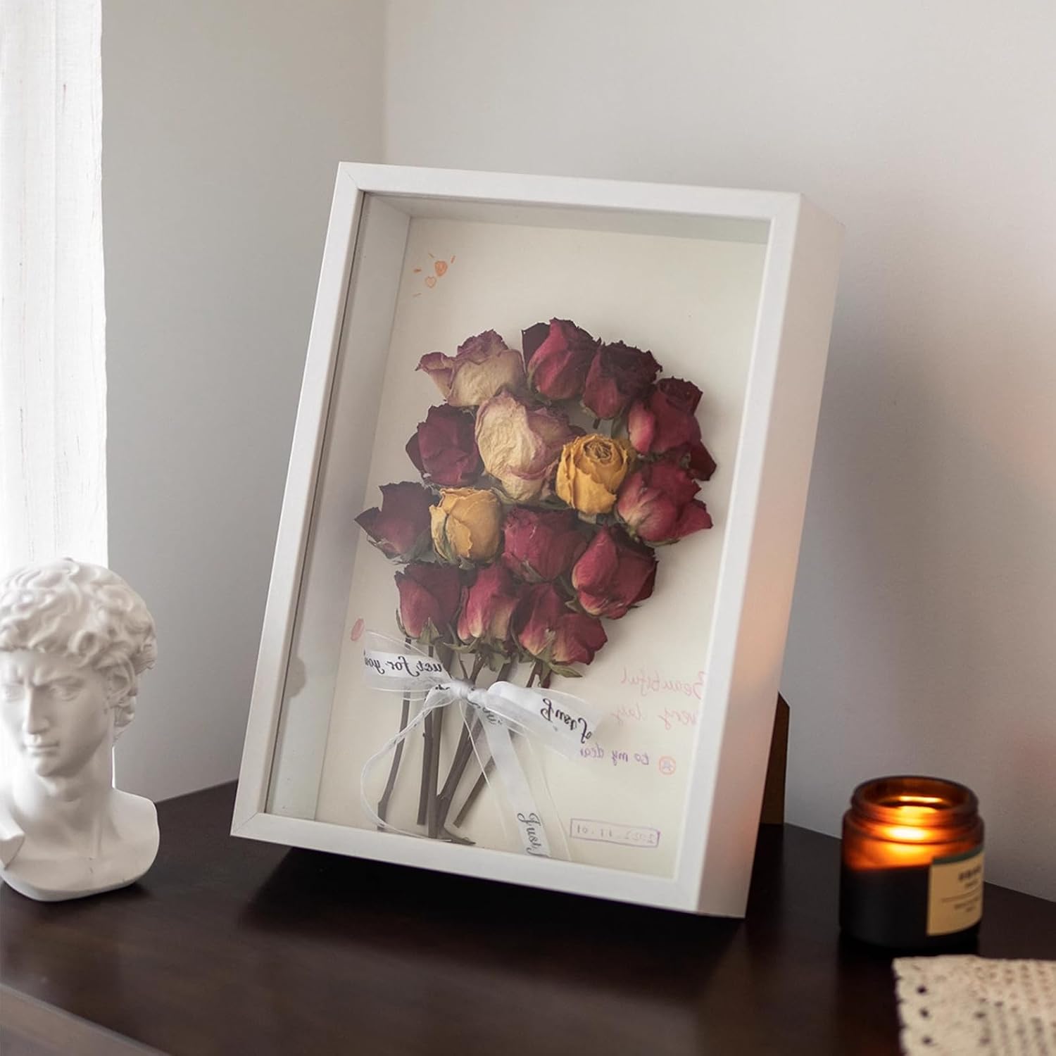 Shadow Box Frame 8x10 - 3 Pack Wood Deep Shadowbox with Glass | Shadow Boxes Display Cases Suitable for Photos, Dried