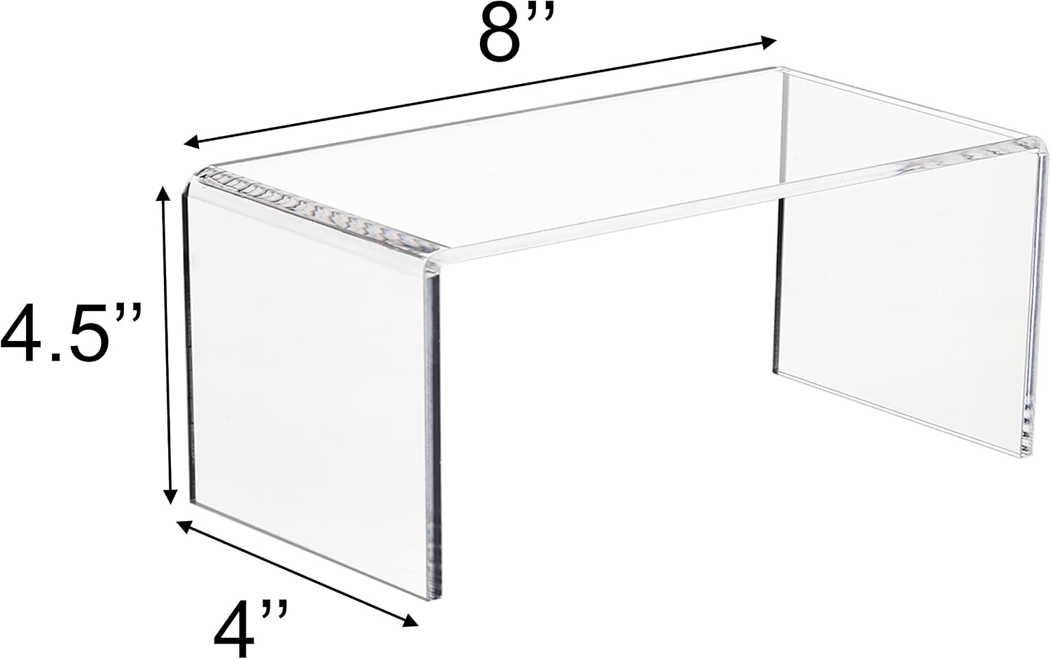 Display Stand / 2 PC Acrylic Risers / 8''x 4''x 4.5 / Clear / Set of 2