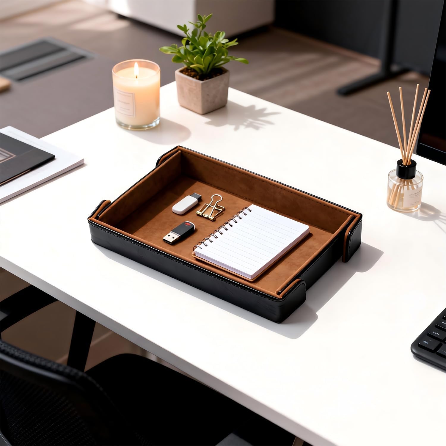 Valet Tray Desktop Storage Organizer Catchall Tray for Jewelry