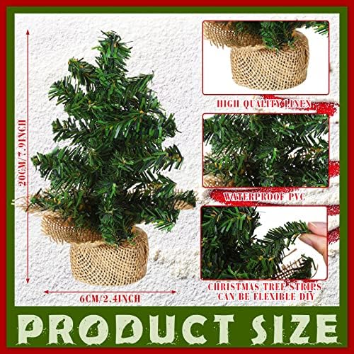 Yinder 6 Pack Mini Christmas Tree Tabletop Artificial Pine Burlap
