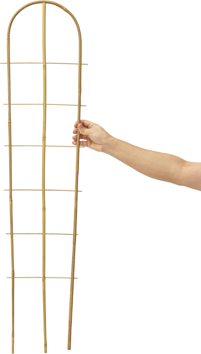 SWANGSA 6 Pack 4Ft U-Shape Bamboo Trellis for Climbing Plants, Garden Ladder Trellis for Outdoor and Indoor Plant