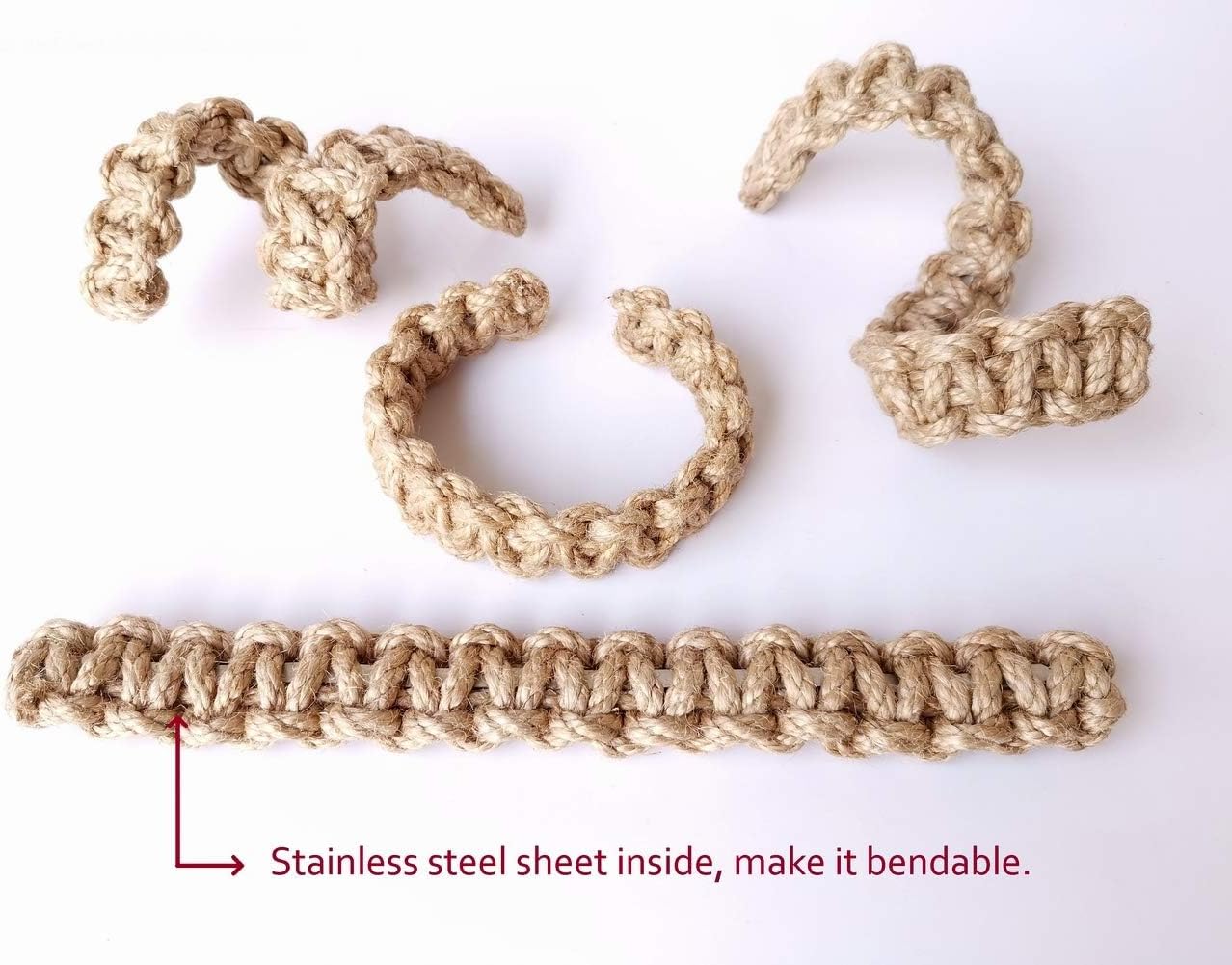 Braided Outdoor Curtain Tiebacks for Drapes, Rustic Curtain holdbacks 4 Pack, Handmade Decorative Curtain Ties for