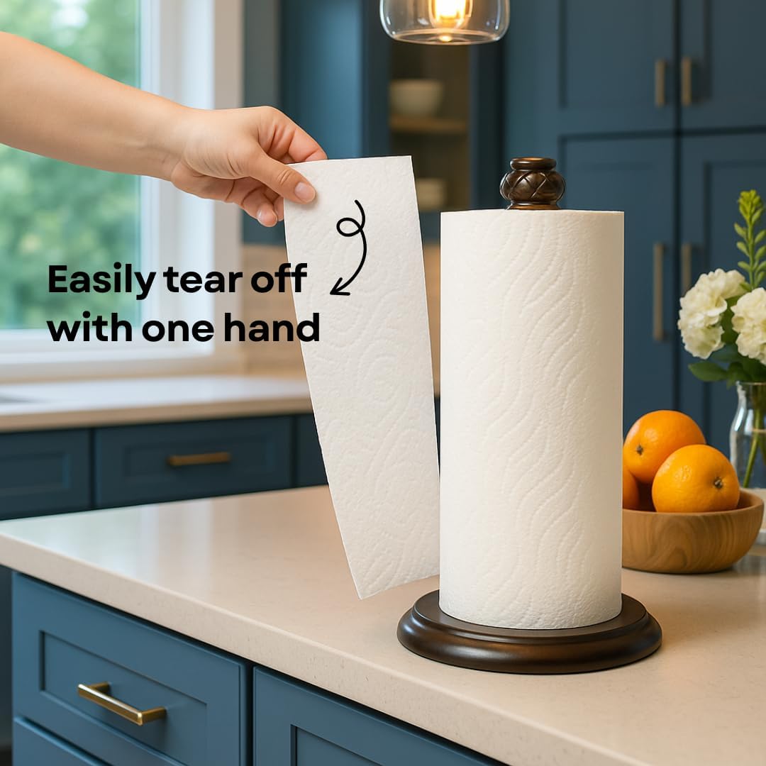 Paper Towel Holder Stand for Countertop, Decorative Freestanding | Paper Towel Holder with Non-Slip Weighted Base
