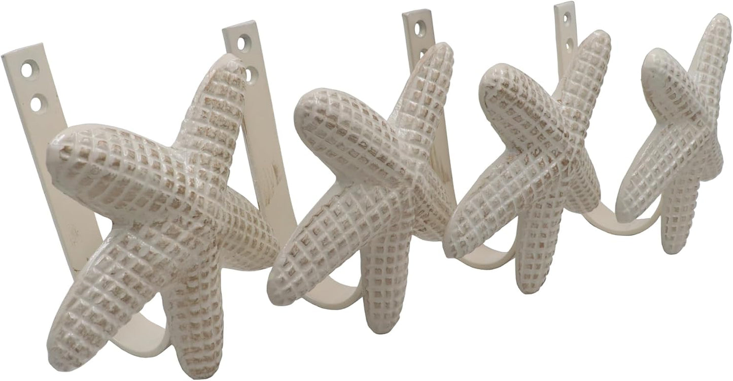 The Metal Magician Metal Nautical Starfish Curtain Holdback & Curtain Holder for Home, Bedroom & Office (Starfish Set