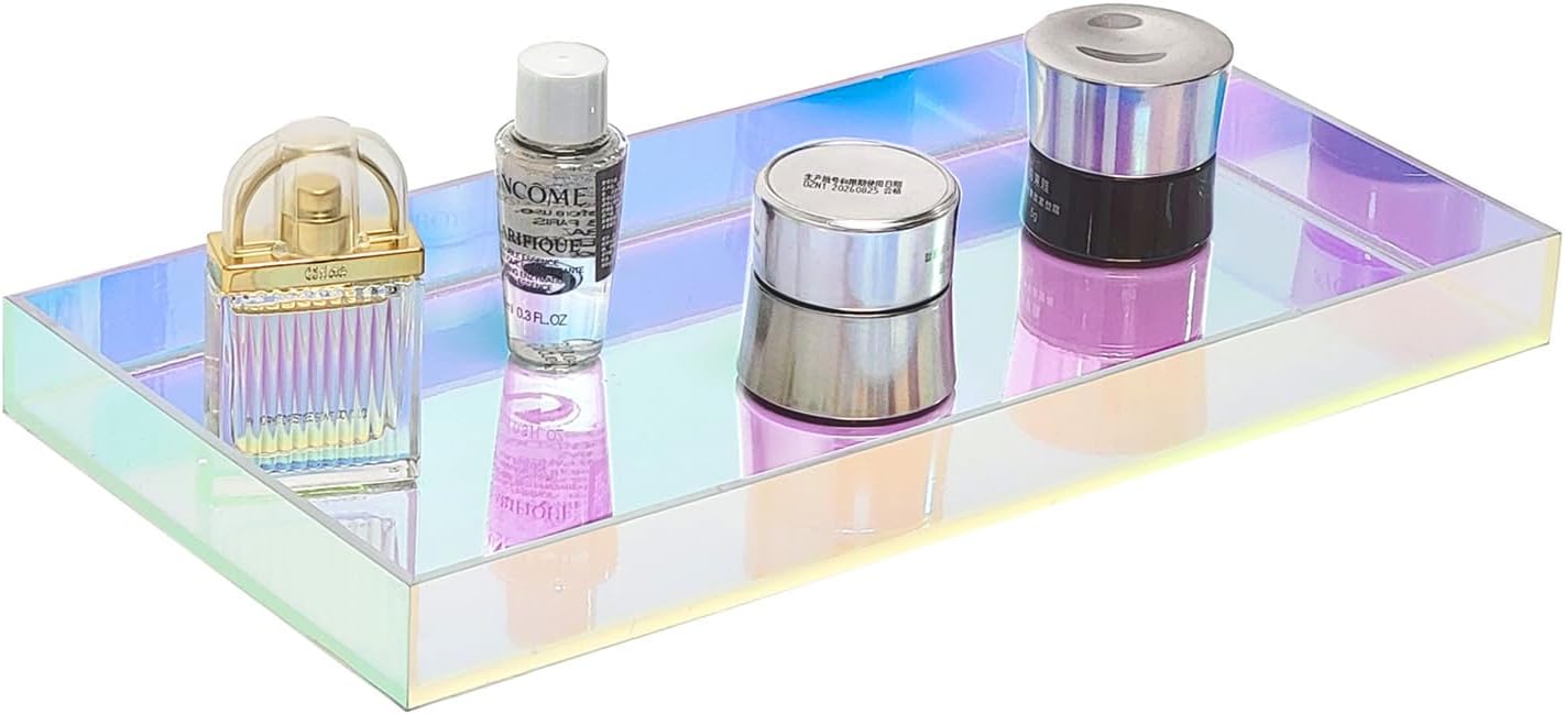 Iridescent Acrylic Vanity Tray / 10 x 5 x 1