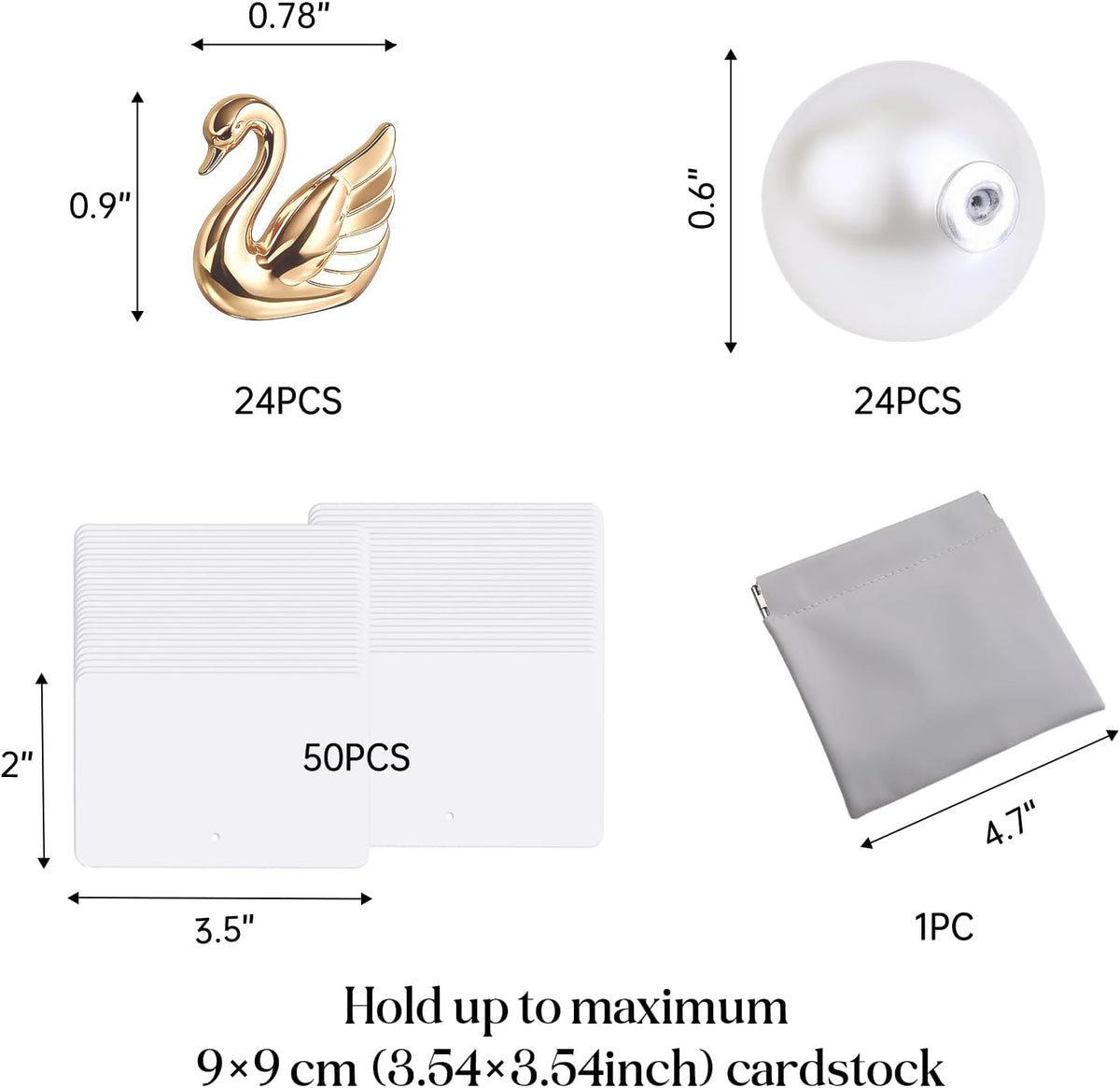 UNIQOOO 24Pcs Decorative Swan Place Card Holders Bulk, Name Card Holder, for Wedding Decor Favors, Table Setting, Name