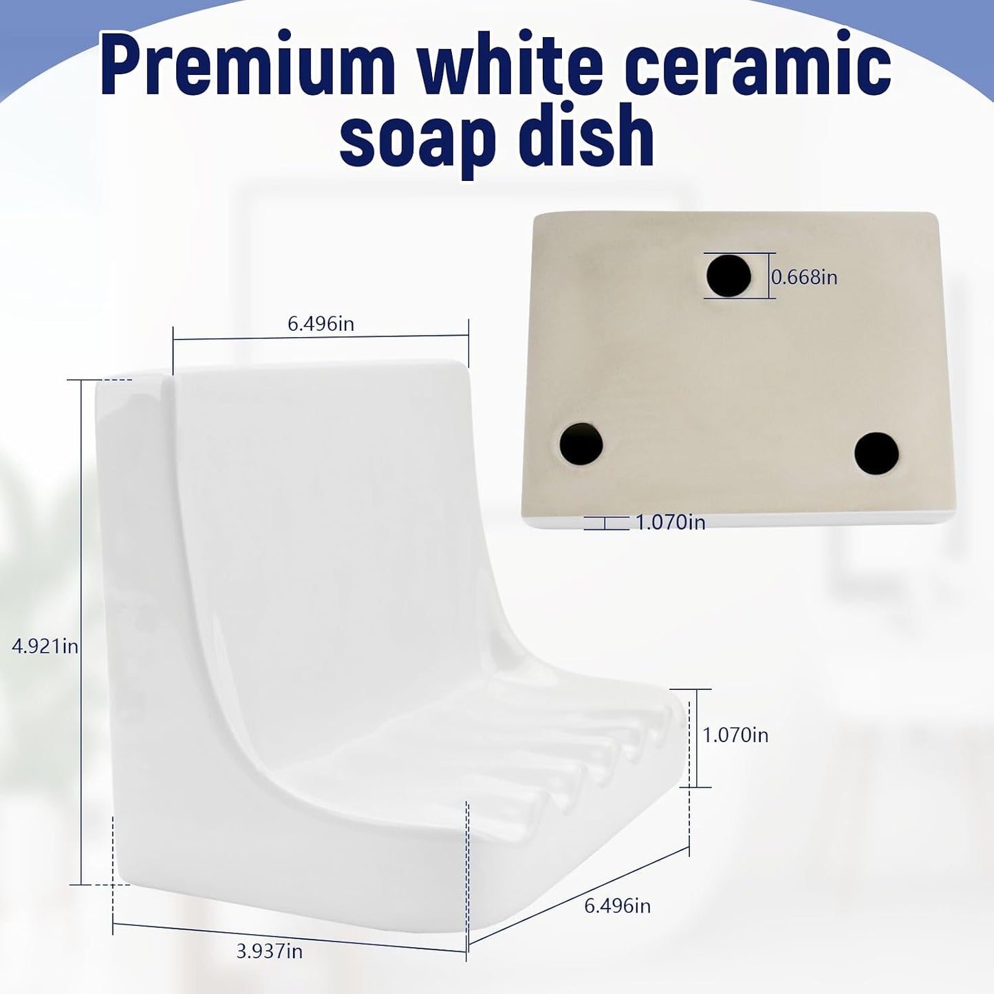 Retro Ceramic Shower soap Holder / White