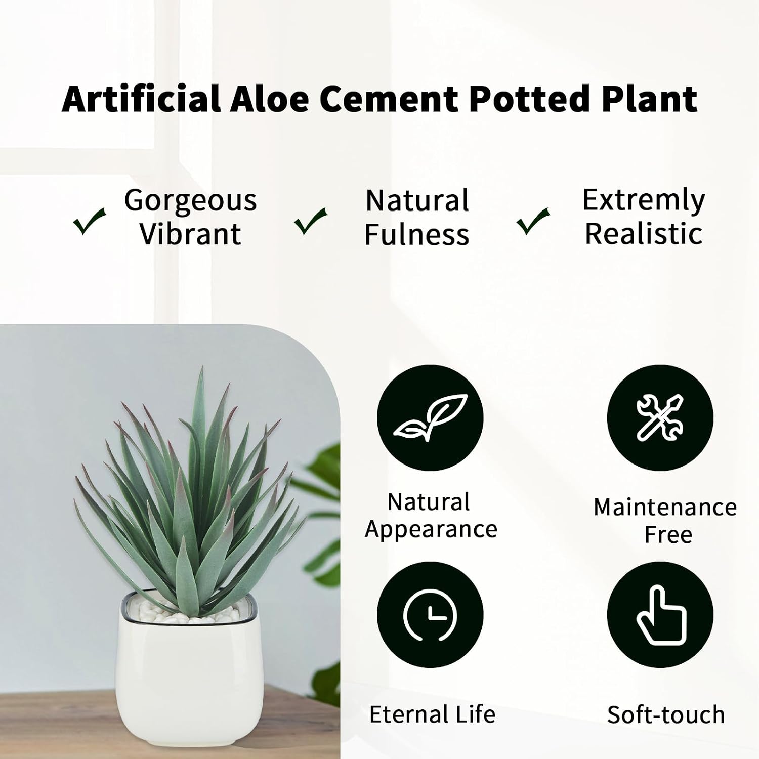 Small Fake Plants Mini Succulent Agave Faux Plants Indoor for Boho Bathroom Decor