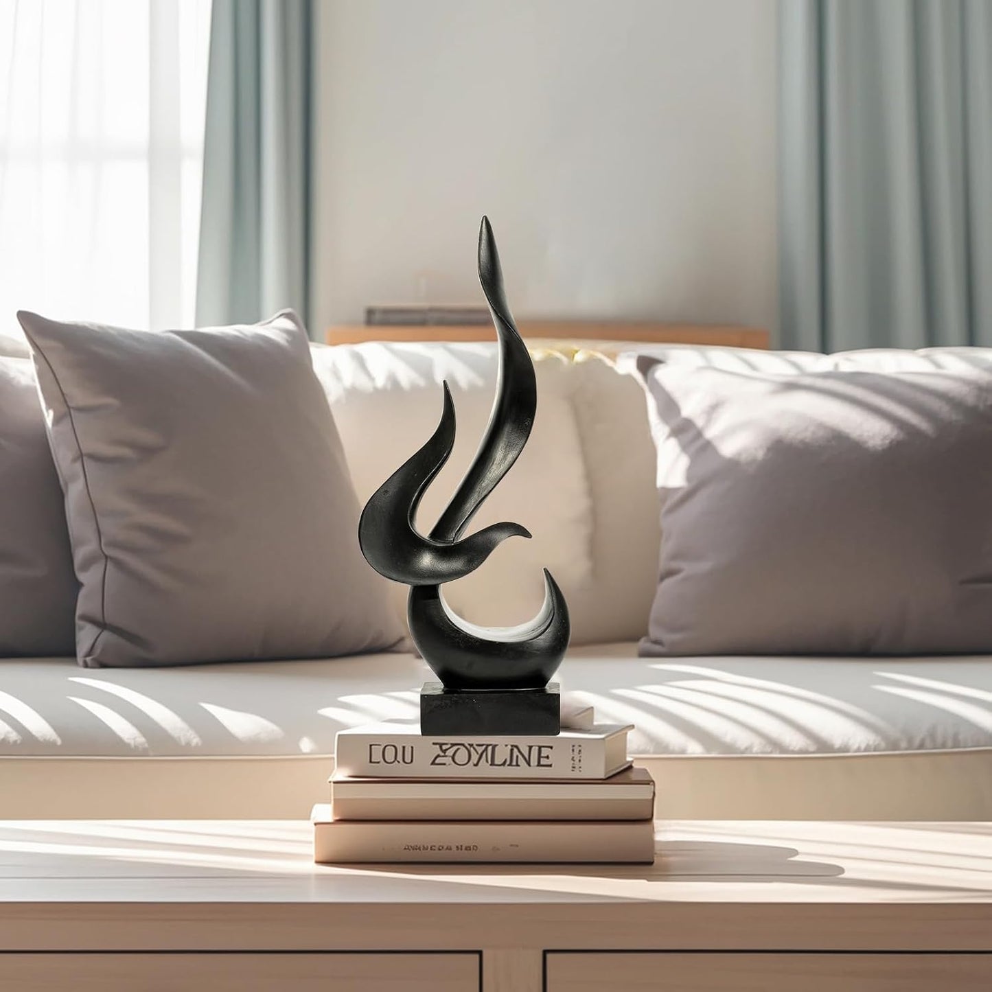 Modern Abstract Resin Statue / Black / Medium