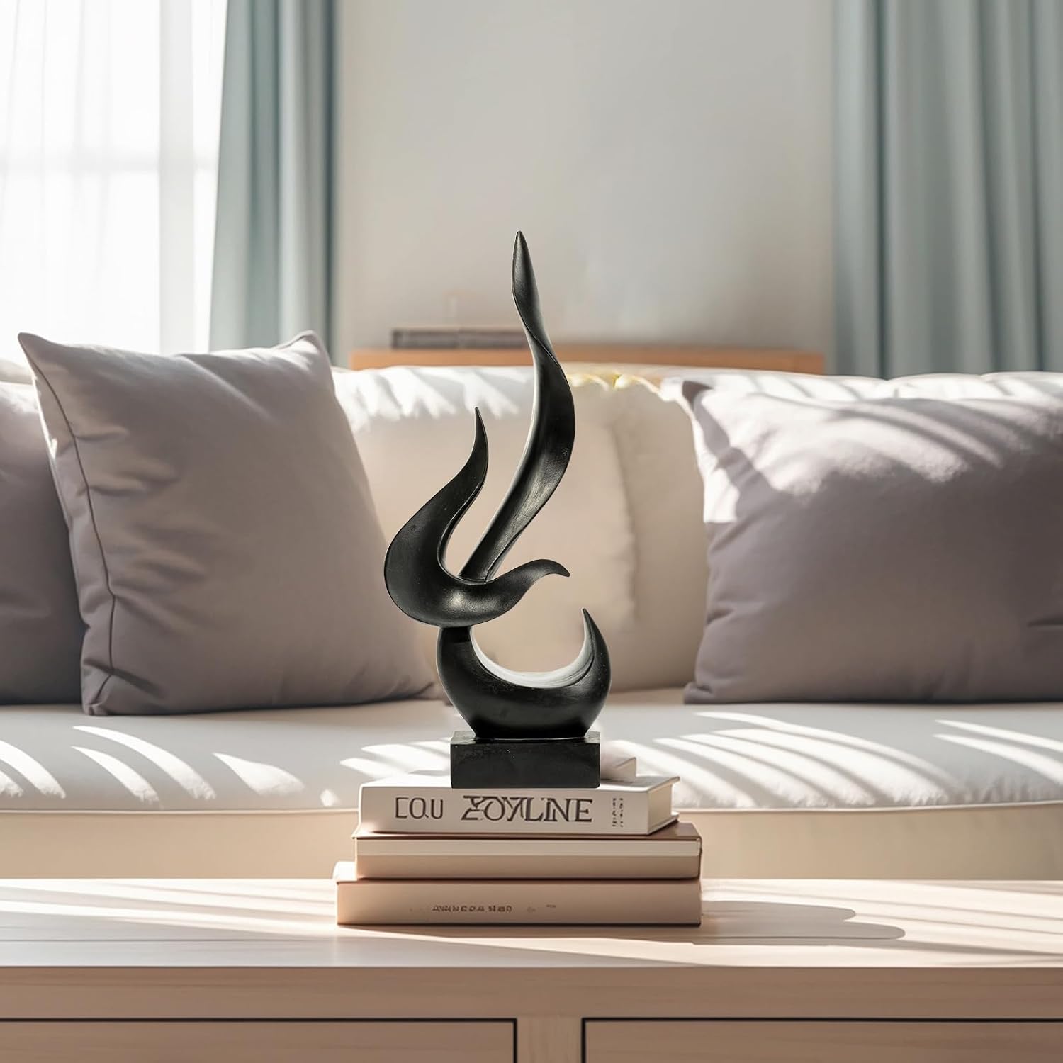 Modern Abstract Resin Statue / Black / Medium