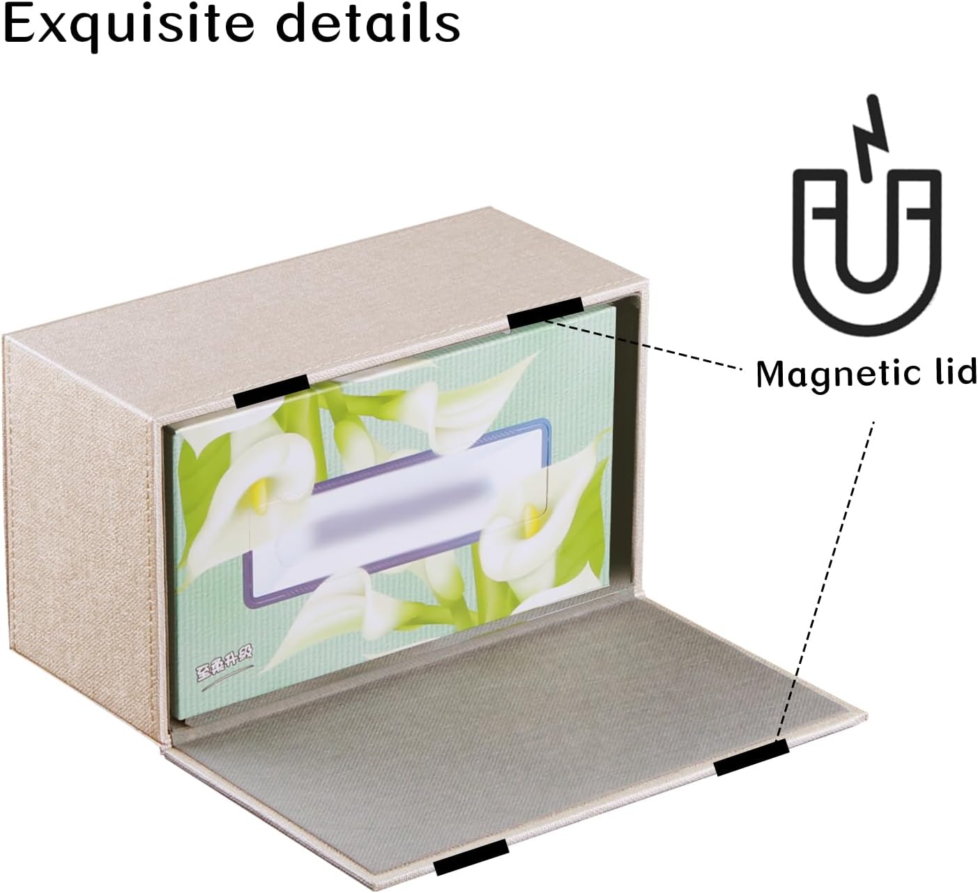 Stylish Tissues Box Holder Modern Rectangular Facial Paper Towels / Beige