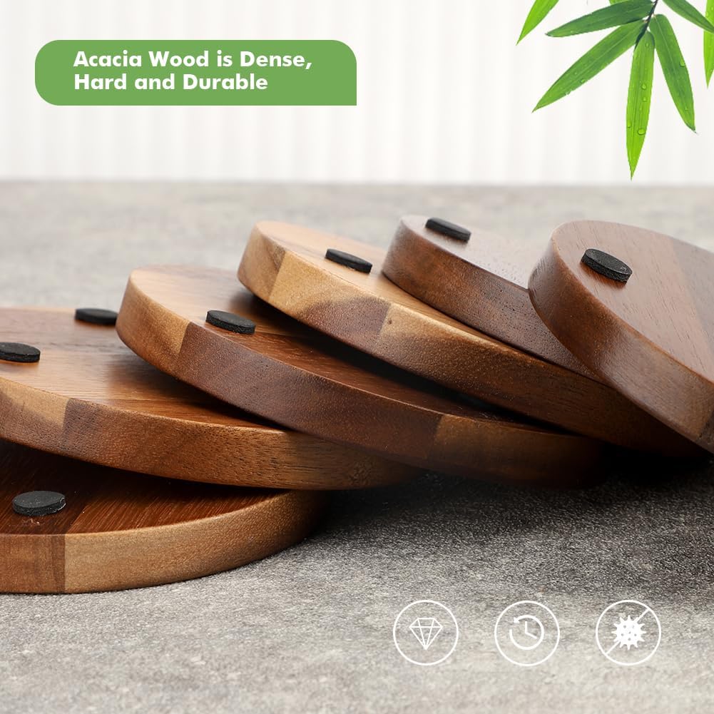 Holder / Wood Cork Coasters for Drinks Absorbent / 4.33 Inches